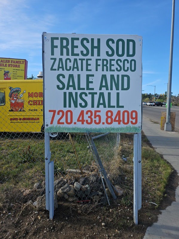 Joscar Turf fresh sod sign — Pickup & Delivery